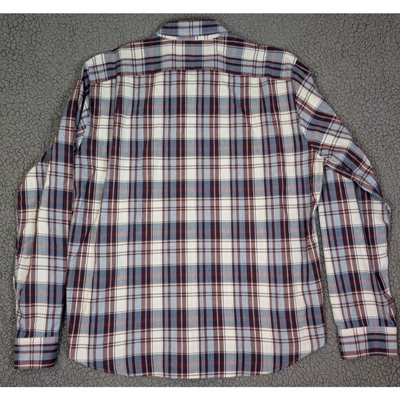 J Crew Men’s Classic Flannel Plaid Shirt Burgundy Button Up Size XL 100% Cotton - Picture 4 of 11